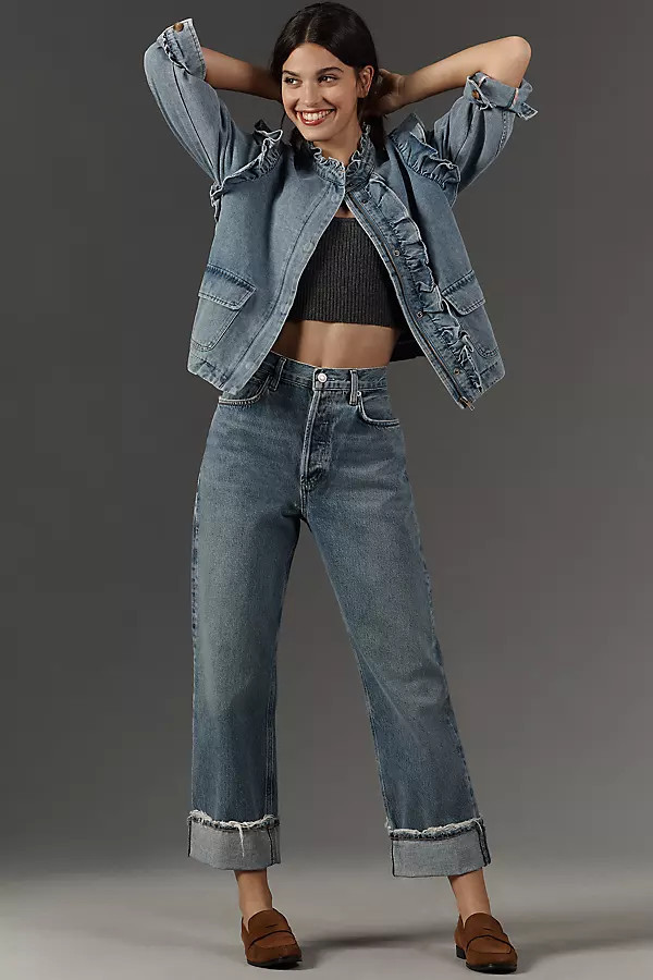 Fran Low-Slung Straight Jeans | Anthropologie (US)
