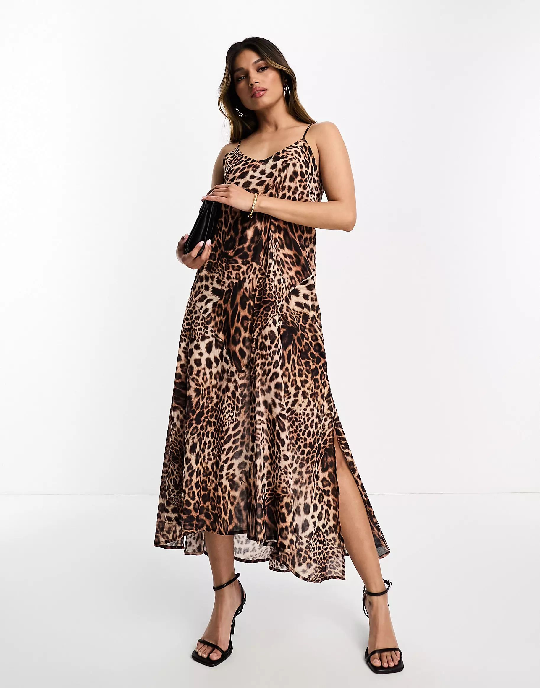 AllSaints Essie Evita maxi dress in leopard | ASOS (Global)