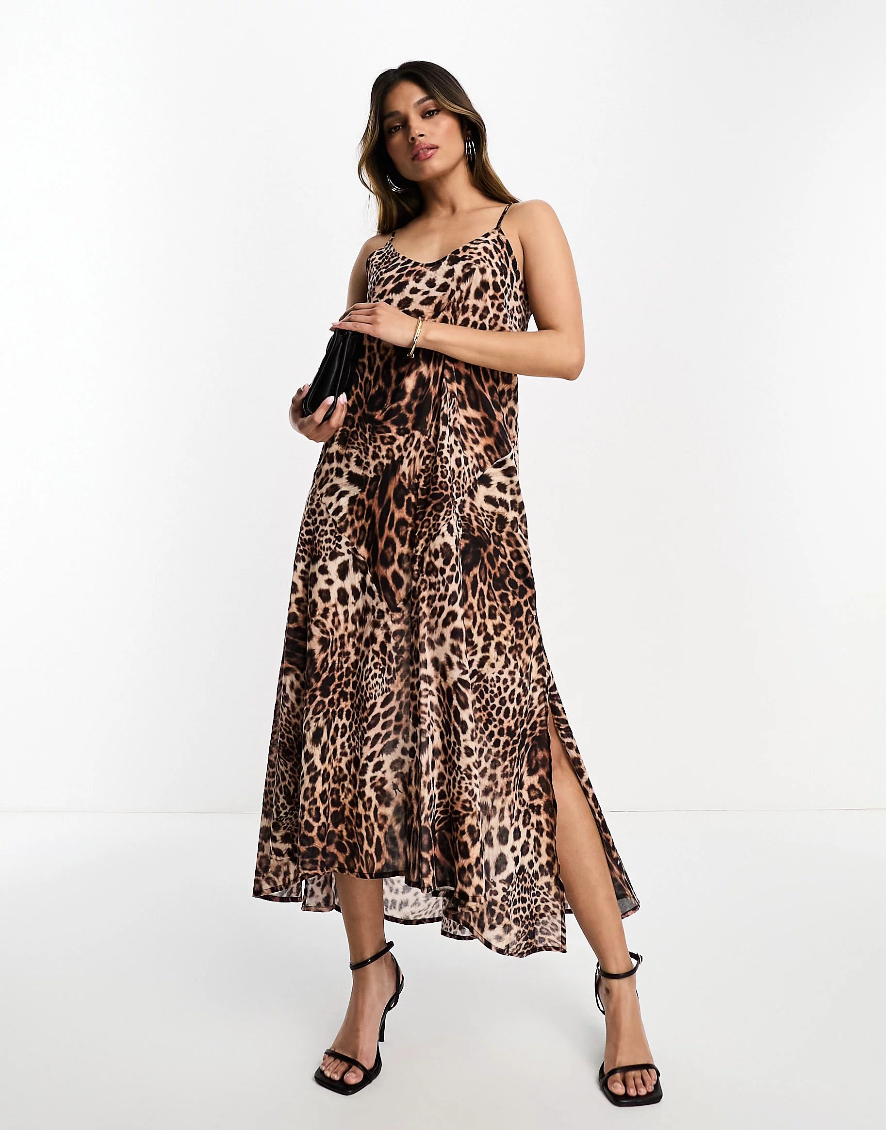 AllSaints Essie Evita maxi dress in leopard | ASOS | ASOS (Global)