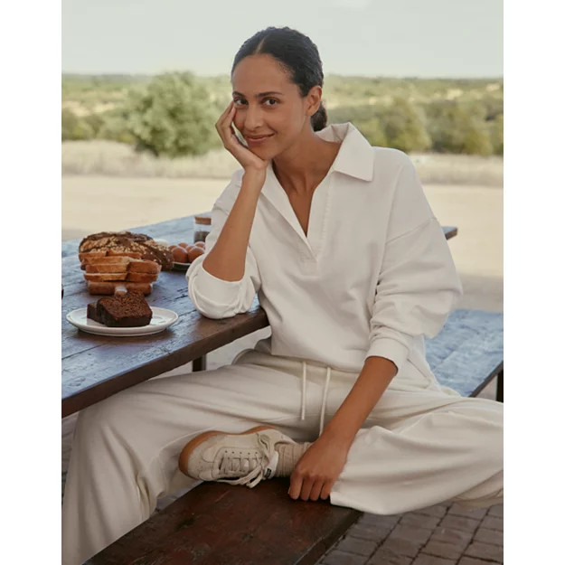 Travel Relaxed Rugby Sweatshirt | Loungewear | The  White Company | The White Company UK & ROW