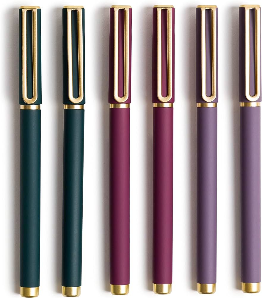 U Brands Catalina Felt Tip Pens, Set of 6, Soft Touch Jewel Tones with Gold Details, Medium (0.7 ... | Amazon (US)