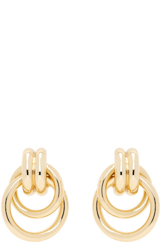 Gold Double Knot Earrings | SSENSE