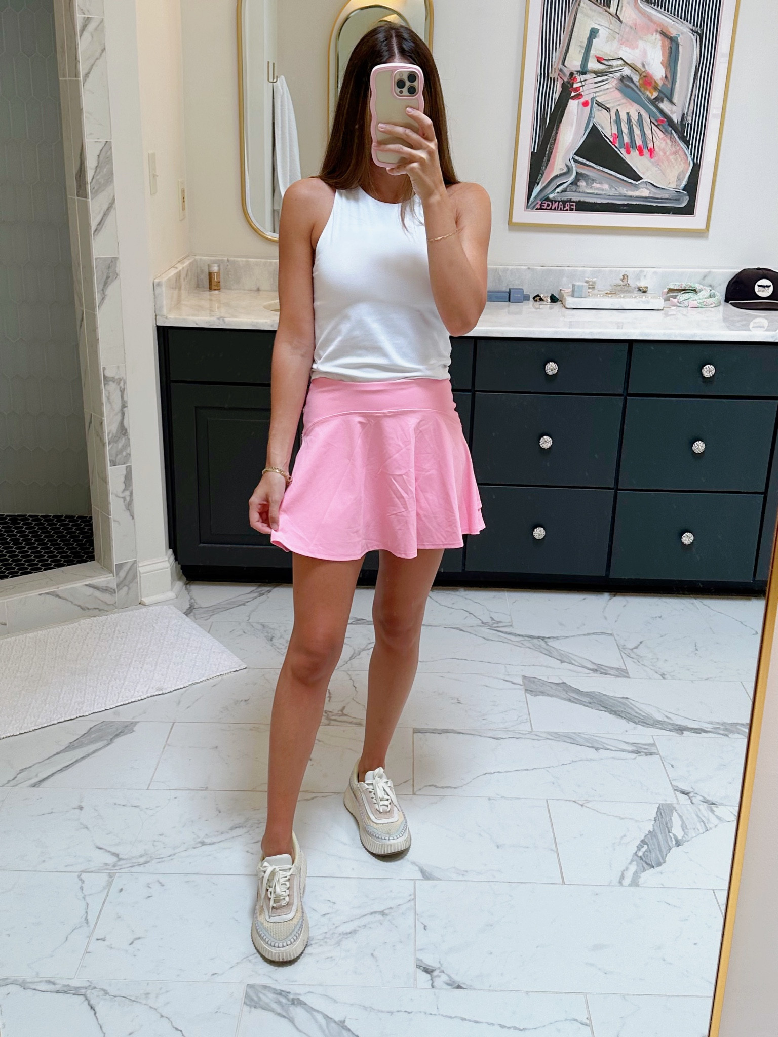 Old Navy tennis skirt! Wearing a small in top & bottom! 

#LTKFind #LTKunder50 #LTKBacktoSchool