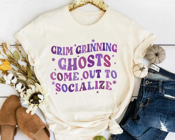 Grim Grinning Ghosts Come Out to Socialize Shirt the Haunted - Etsy | Etsy (US)