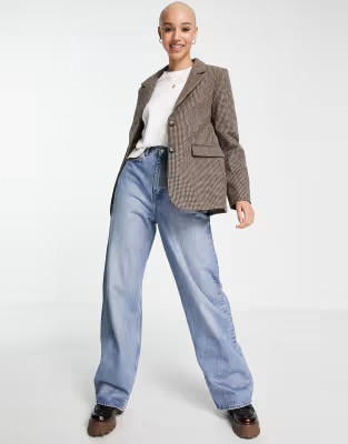 & Other Stories recycled wool check blazer in brown | ASOS (Global)