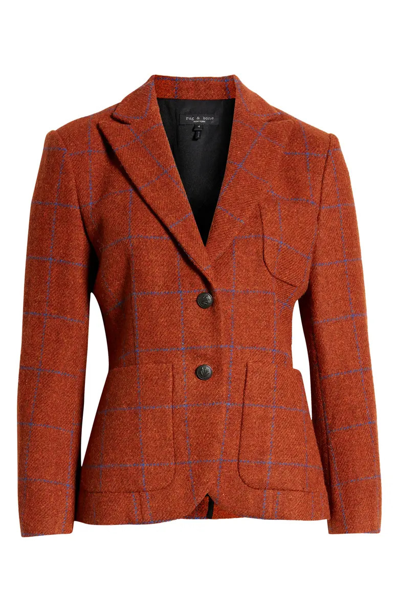 rag & bone Nancy Windowpane Plaid Wool Blazer | Nordstrom | Nordstrom