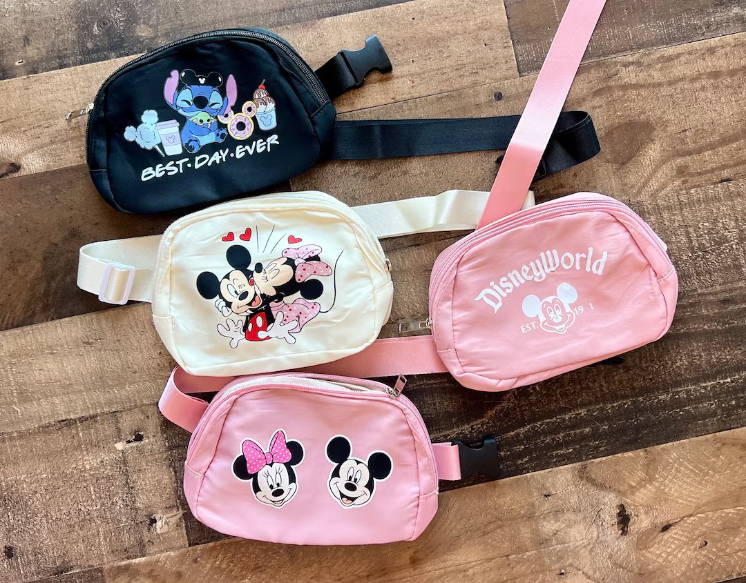 Disney Retro Fanny Pack, Mickey Mini Belt Bag, Disneyworld Belt Bag, Matching Belt Fanny Bag, Cut... | Etsy (US)
