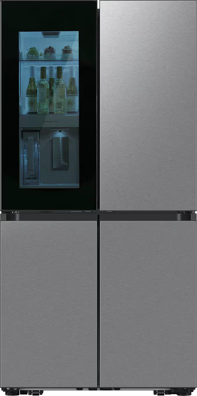 Samsung - Bespoke 29 Cu. Ft. 4-Door Flex French Door Refrigerator with Auto Open Door - Stainless Steel | Best Buy U.S.