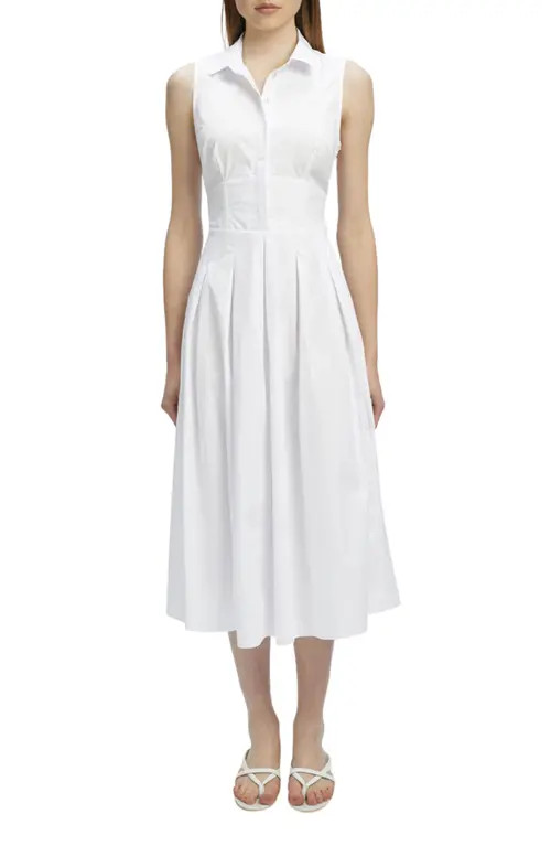 Bardot Levante Cotton Midi Shirtdress in Orchid White at Nordstrom, Size 10 | Nordstrom
