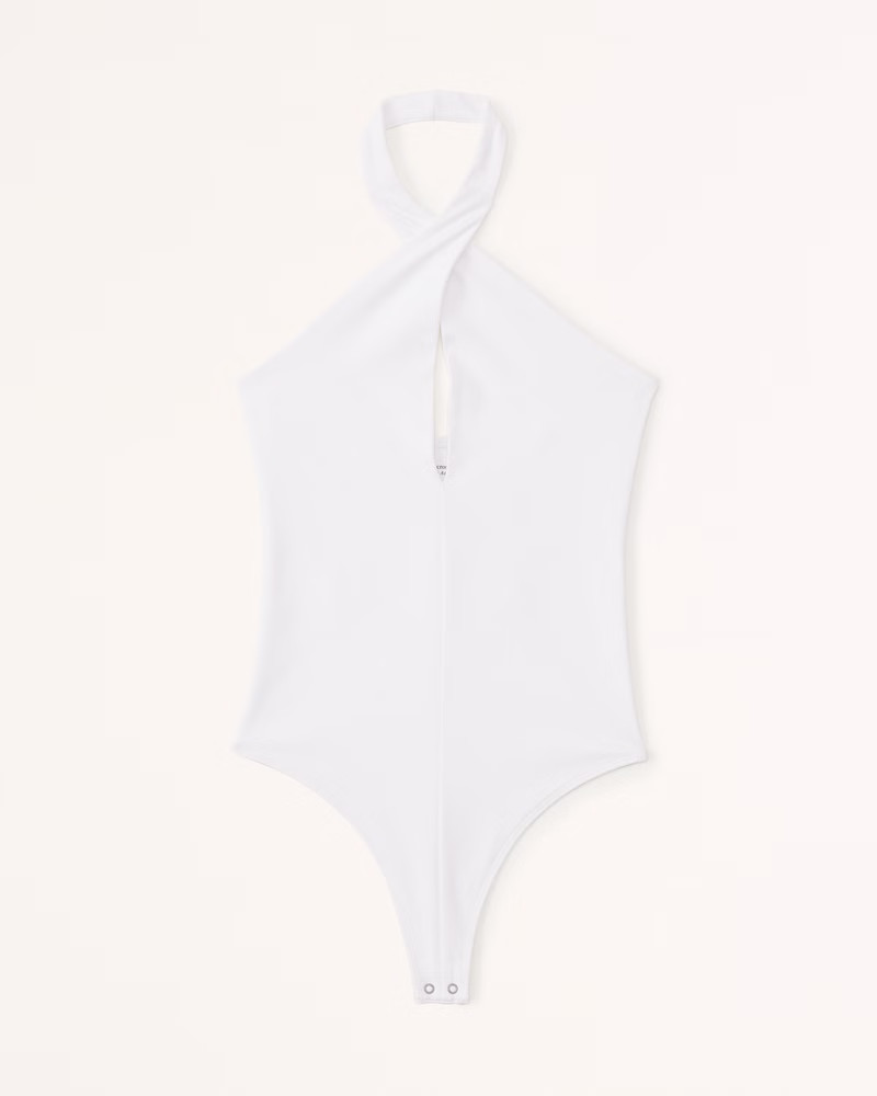 Double-Layered Seamless Fabric Halter Cutout Bodysuit | Abercrombie & Fitch (US)