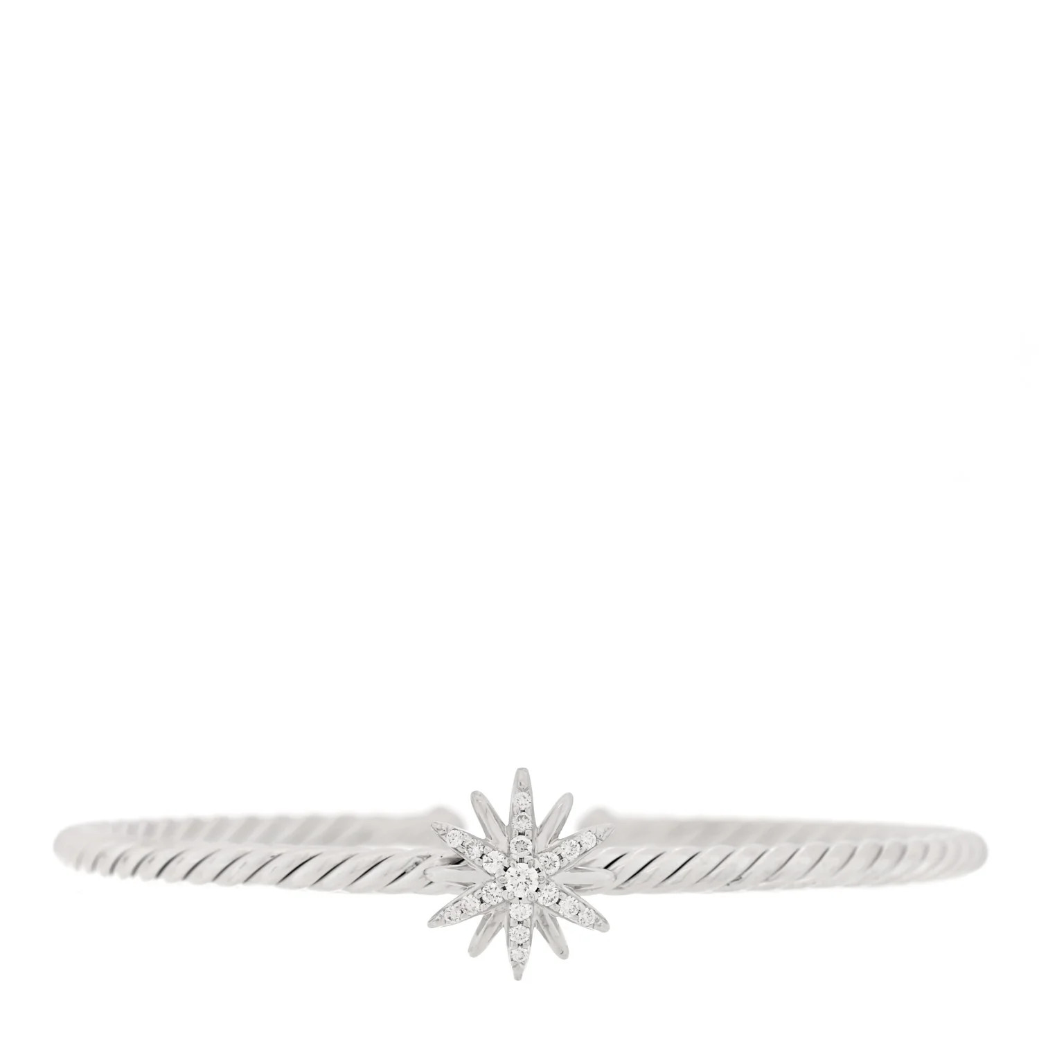 David Yurman Sterling Silver Diamond Starburst Cuff Bracelet 1738928 | FASHIONPHILE (US)