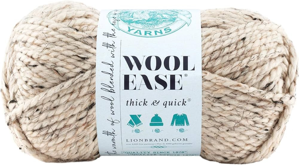 Lion Brand Wool-Ease Thick & Quick Yarn (123) Oatmeal | Amazon (US)
