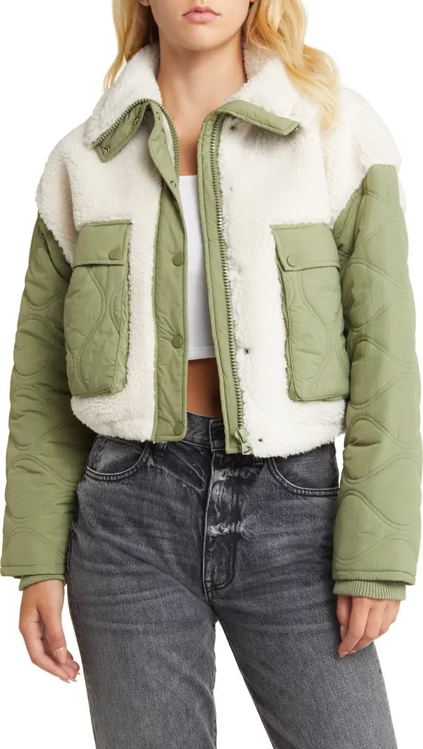 BLANKNYC Quilted Faux Fur Mixed Media Jacket | Nordstrom | Nordstrom