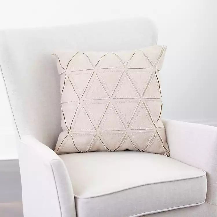 Ivory Felt Triangle Applique Pillow | Kirkland's Home