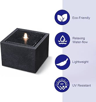 12.79\u201d H Outdoor Water Fountain Made with Eco-Friendly Recyclable Materials, Polyethylene Sq... | Amazon (US)