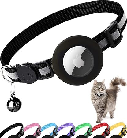Dgerp Airtag Cat Collar Breakaway, Reflective Kitten Collar with Apple Air Tag Holder and Bell fo... | Amazon (US)