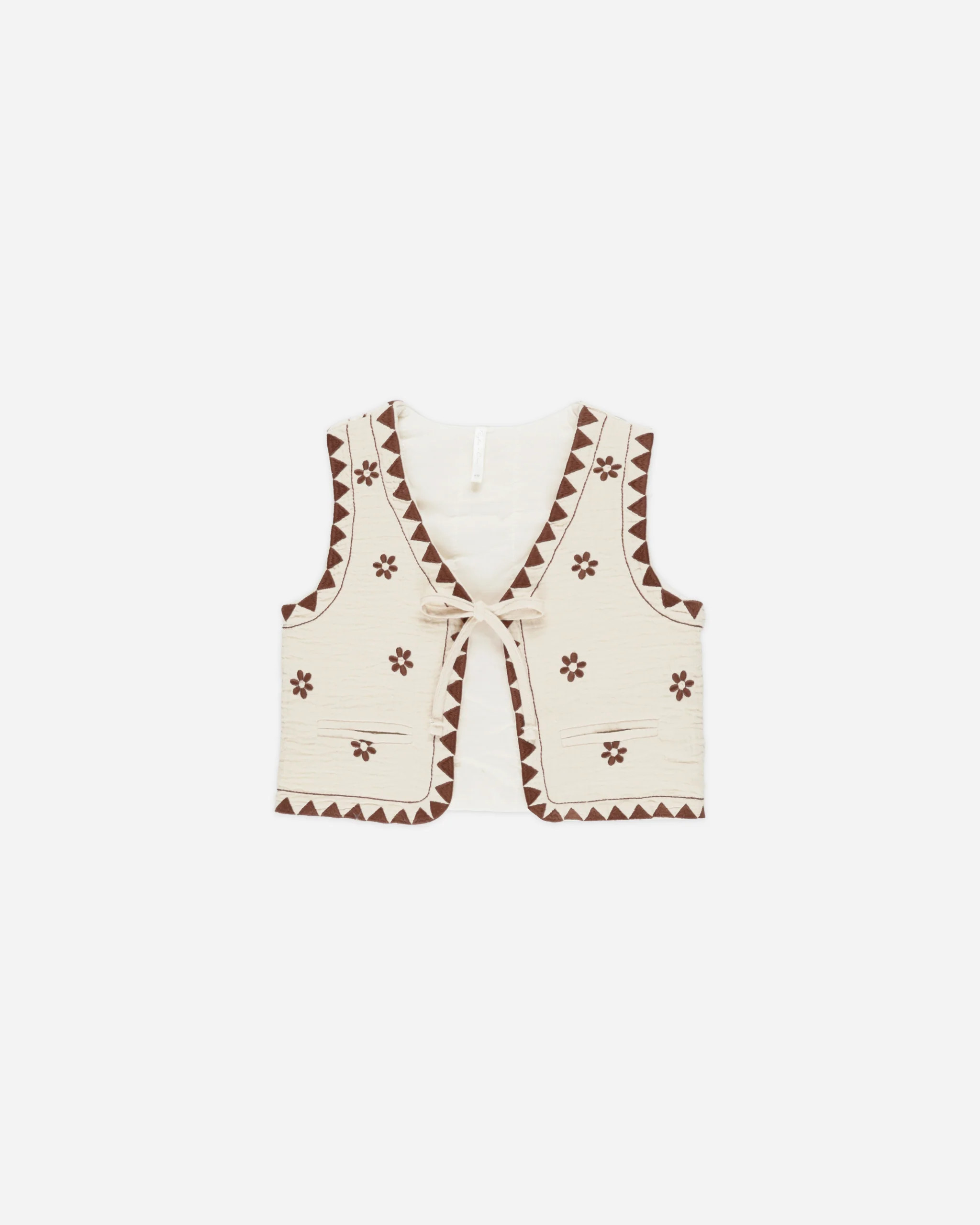 Embroidered Vest || Natural | Rylee + Cru