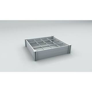 Classic 48"L x 48"W x 11"H Vinyl Raised Garden Bed With Grow Grid, White, VT17103 | The Home Depot