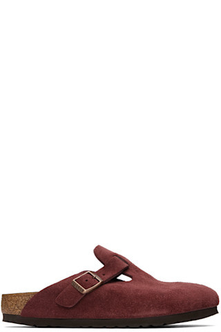 Burgundy Narrow Boston Loafers | SSENSE