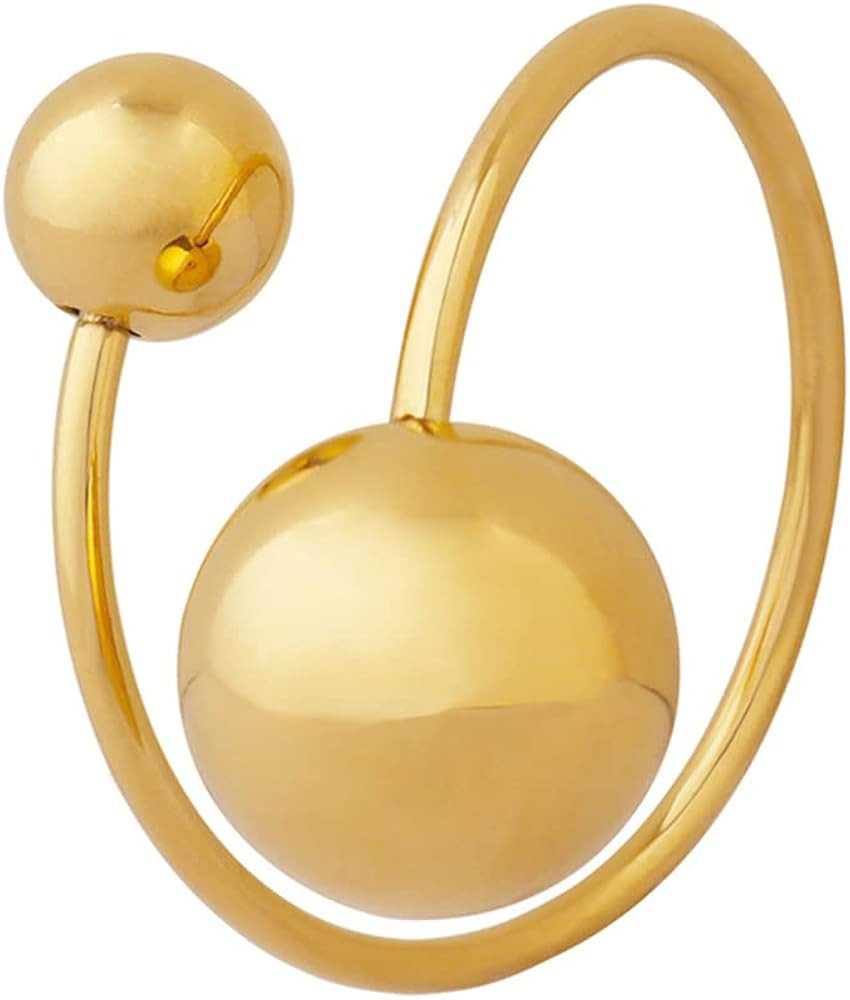 OIDIMS Fashion Ball Statement Ring for Women Girls Stainless Steel Round Balls Open Wrap Finger R... | Amazon (US)