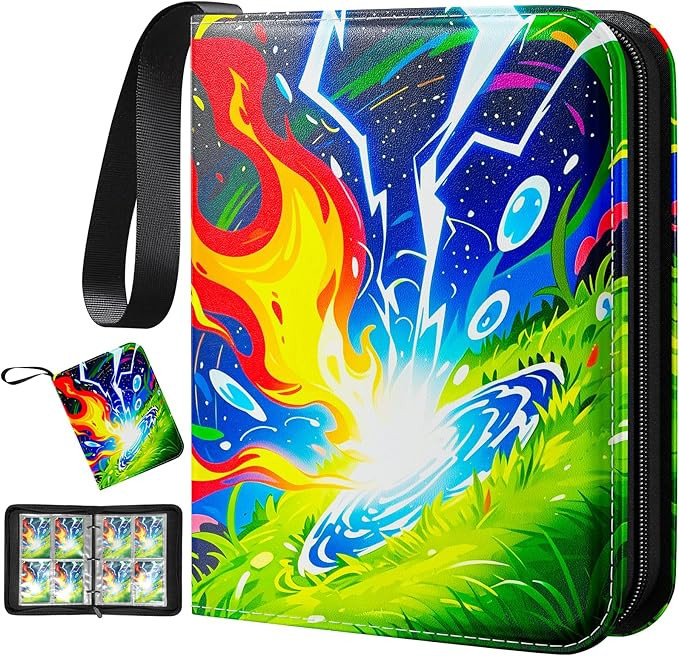 Trading Card Binder,4 Pocket Card Collection Binder with 50 Removable Sleeves Can Hold 400 Cards,... | Amazon (US)