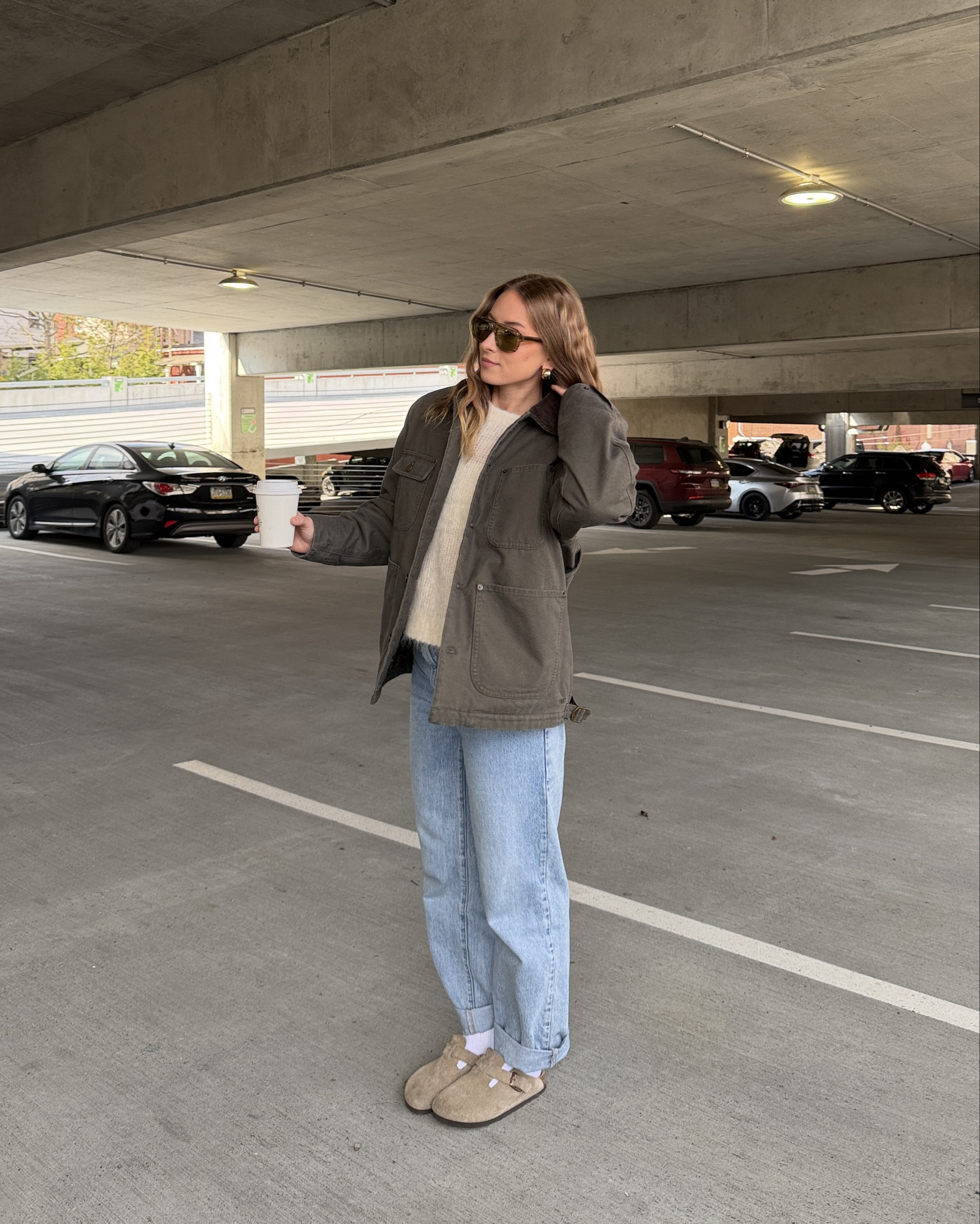 11/4/25 Birkenstock Boston clogs, cozy Amazon socks, and my Levi’s baggy jeans from Amazon (I cuffed them for a relaxed look). Wearing my favorite olive green utility jacket from Aritzia (size S) and my Dixie glasses from Vehla for a cozy, laid-back fall vibe.

#LTKStyleTip #LTKShoeCrush #LTKSeasonal