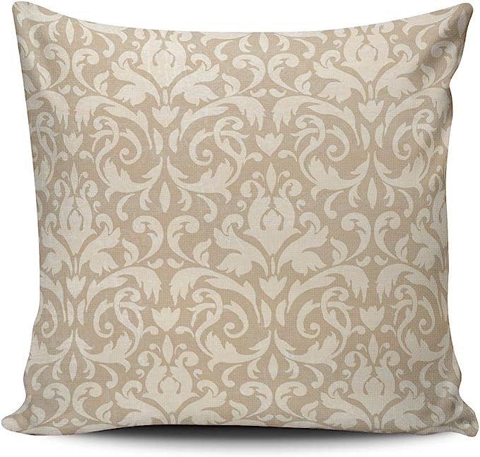 XIUBA Throw Pillow Covers Case Beige Classic Damask Decorative Pillowcase Cushion Cover 20X20 inc... | Amazon (US)