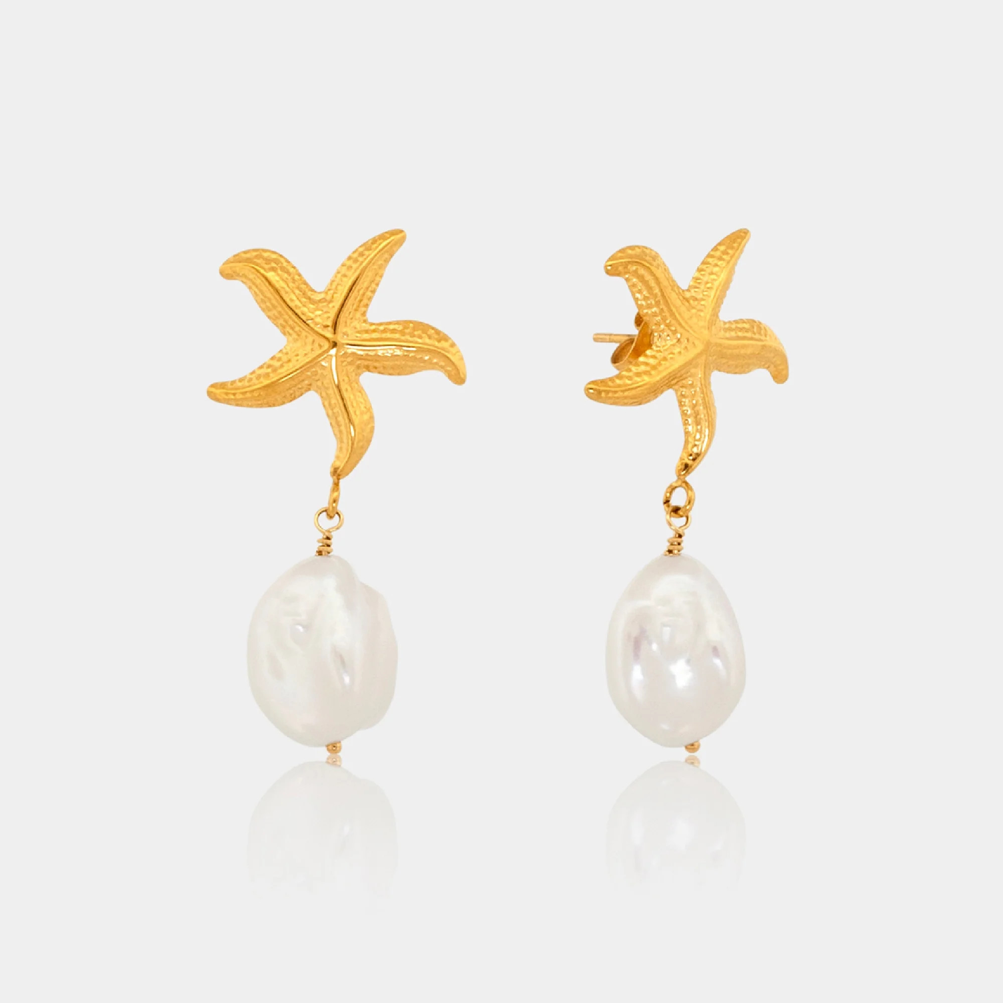 Starfish Pearl Drop Earrings | LINK'D THE LABEL