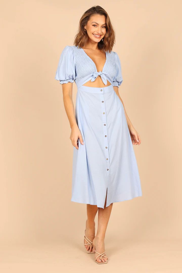 Belle Button Up Dress - Blue | Petal & Pup (US)