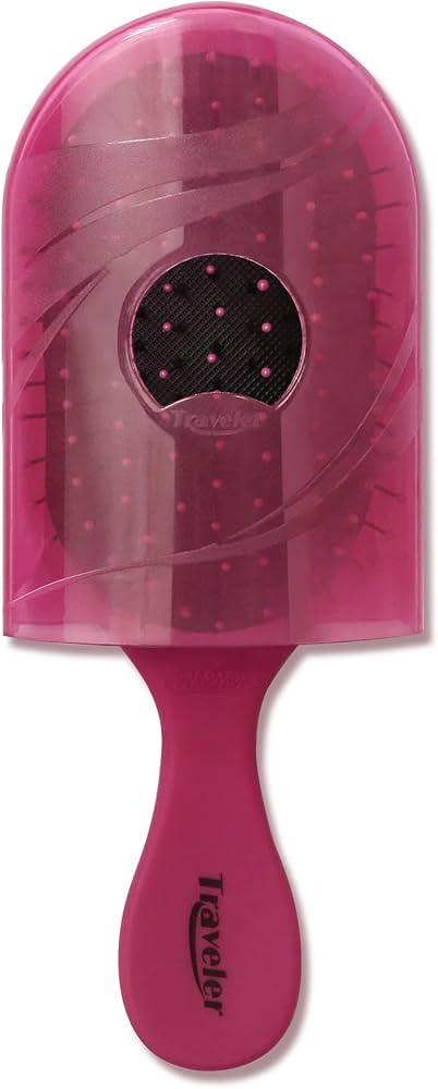 NuWay 4HAIR ®Traveler® U.S. and International Patented Travel Brush (Dark Pink) | Amazon (US)