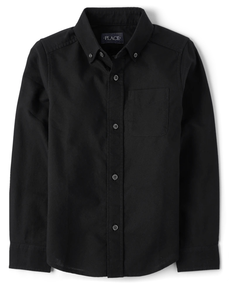 Boys Uniform Oxford Button Down Shirt - black | The Children's Place