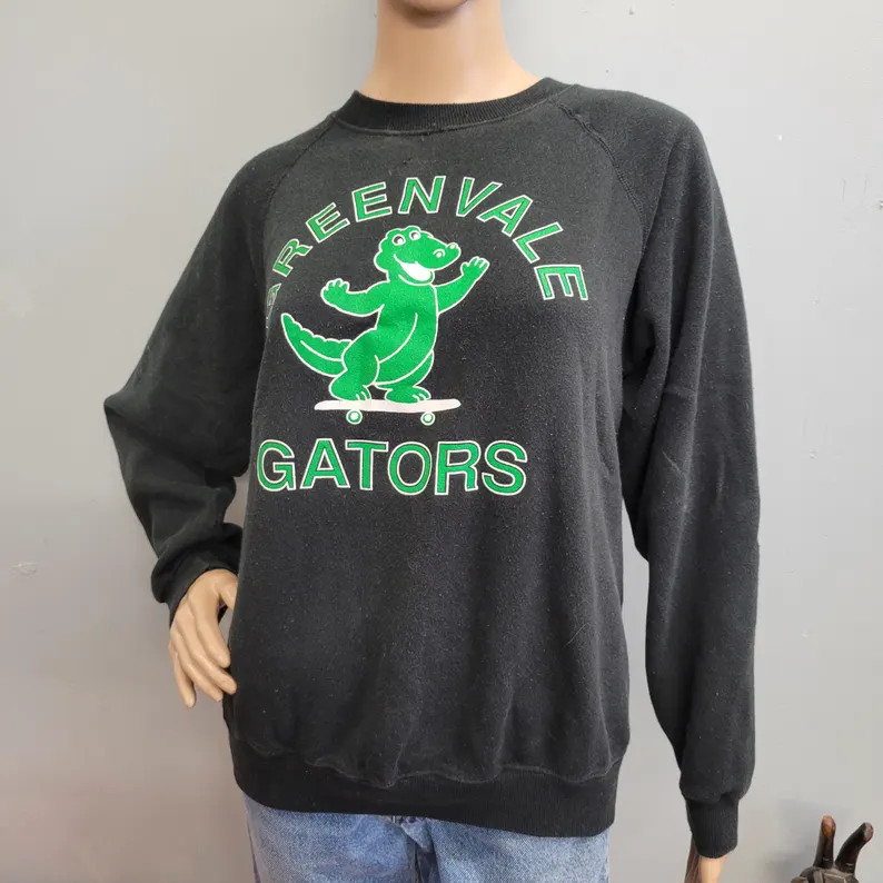 vtg 80s Alligator Sweatshirt, Hanes Large Black Skateboard Graphic Tee | Etsy (Global)
