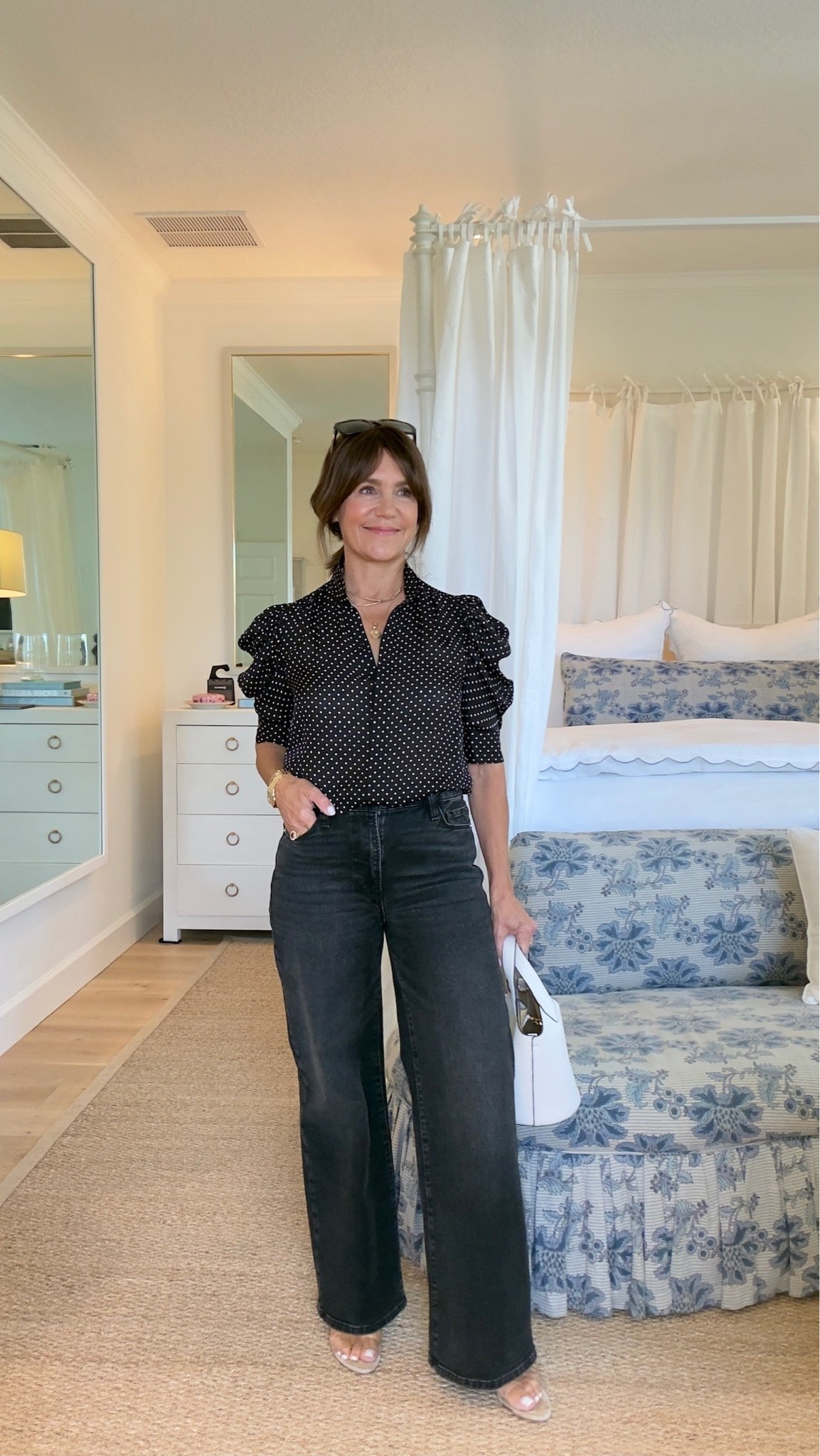 I just picked up my favorite blouse in this pretty polka dot print! I have this top in at least 5 different colors - it’s one of my absolute favorites that looks good on everyone!! Fit runs true to size. This one is a perfect wear now & later piece. 

Paired it with some of my favorite jeans and the cutest bucket bag 🤍 

@Saks Fifth Avenue #saks #sakspartner

#LTKOver40 #LTKootd
