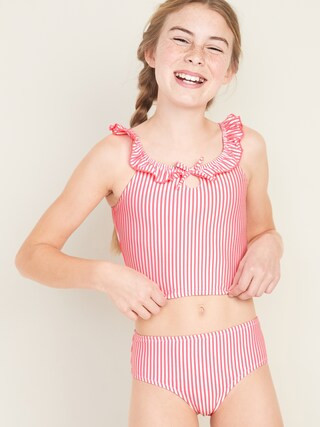 Ruffle-Trim Tankini Swim Set for Girls | Old Navy (US)