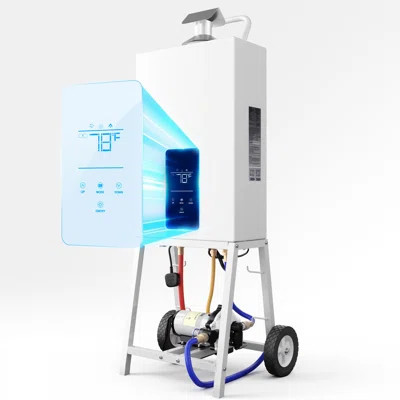 105,000 Btu Propane Pool & Spa Heater, Fast Heating For Above Ground Pools & Hot Tubs, Portable With Digital Thermostat & Wheels | Wayfair North America