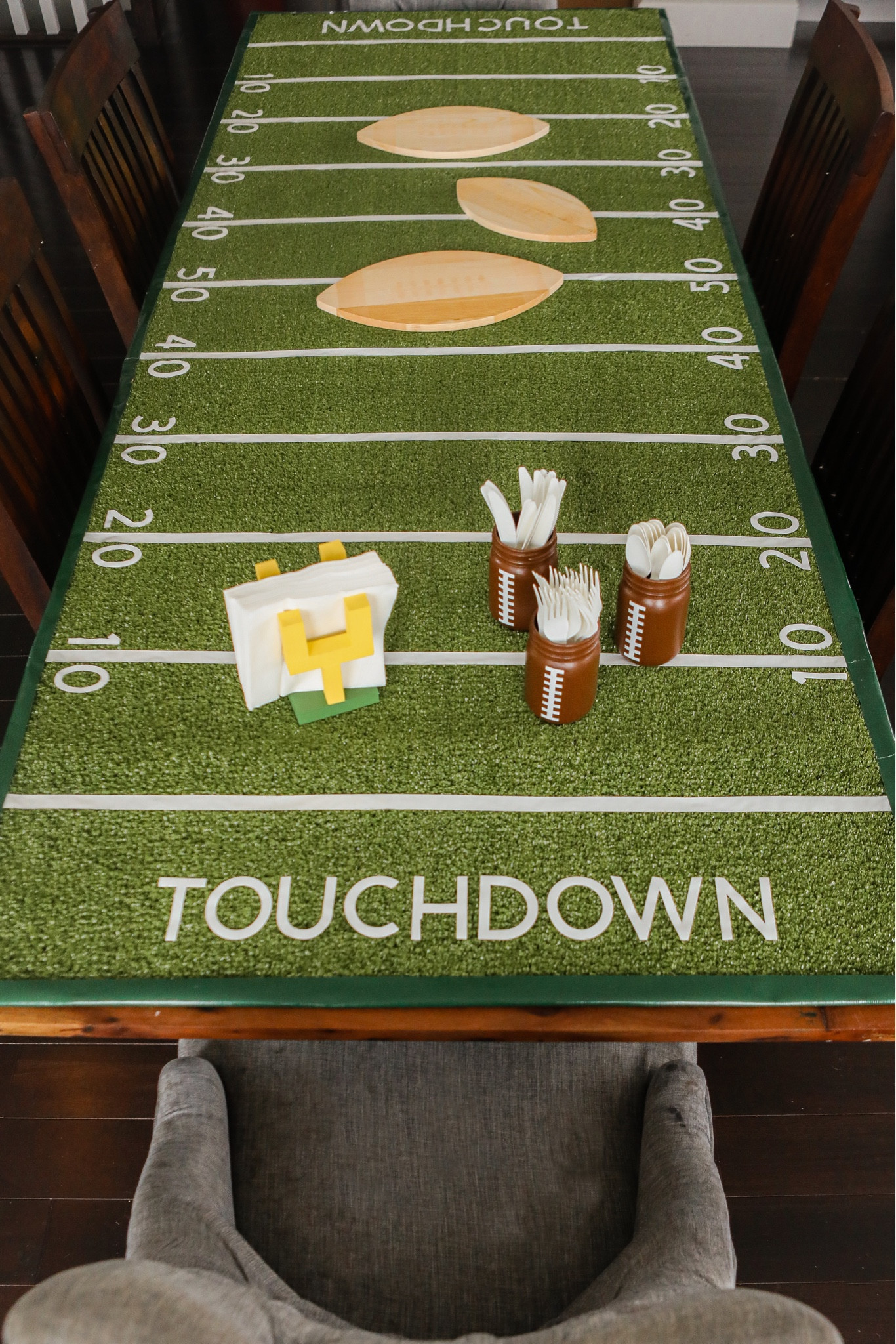 Get Super Bowl ready with this DIY Football Field table runner! Easy to make with just a few things! 

#LTKhome #LTKFind #LTKSeasonal