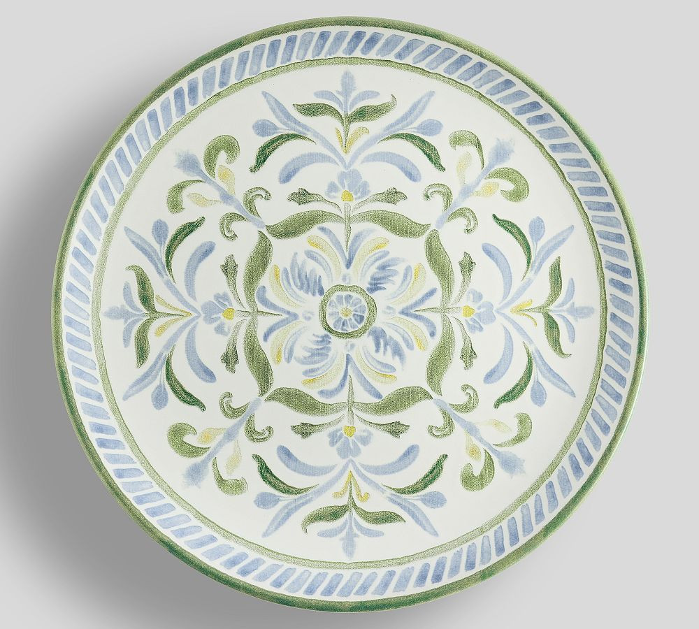 Chambray Tile Stoneware Dinner Plates, Set of 4 - Multi | Pottery Barn (US)