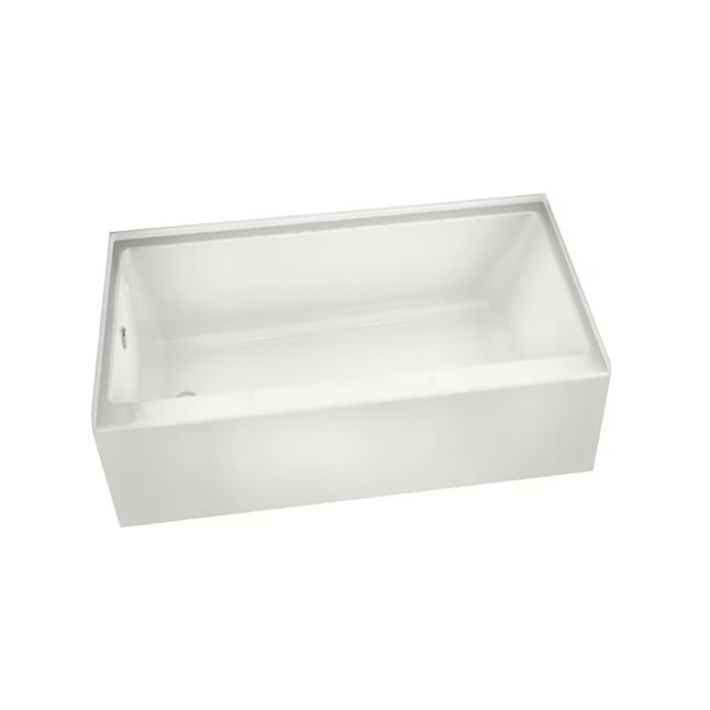 MAAX Rubix 32-in x 59.75-in White Acrylic Rectangular Alcove Soaking bathtub ( Right Drain ) | Lowe's