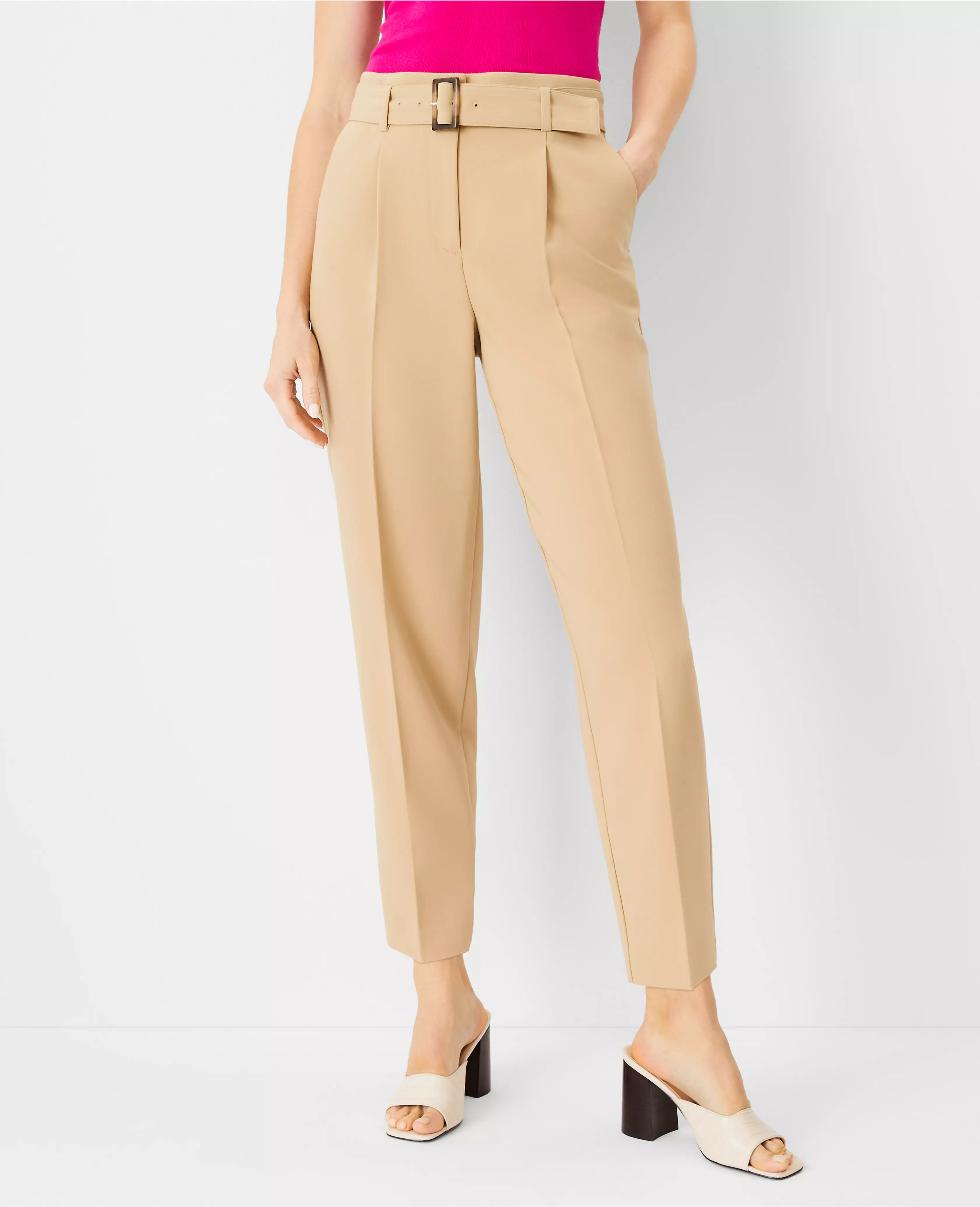 The Belted Taper Pant | Ann Taylor