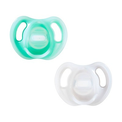 Tommee Tippee Ultra-Light Silicone Pacifier 0-6m - 2pk - White/Green | Target
