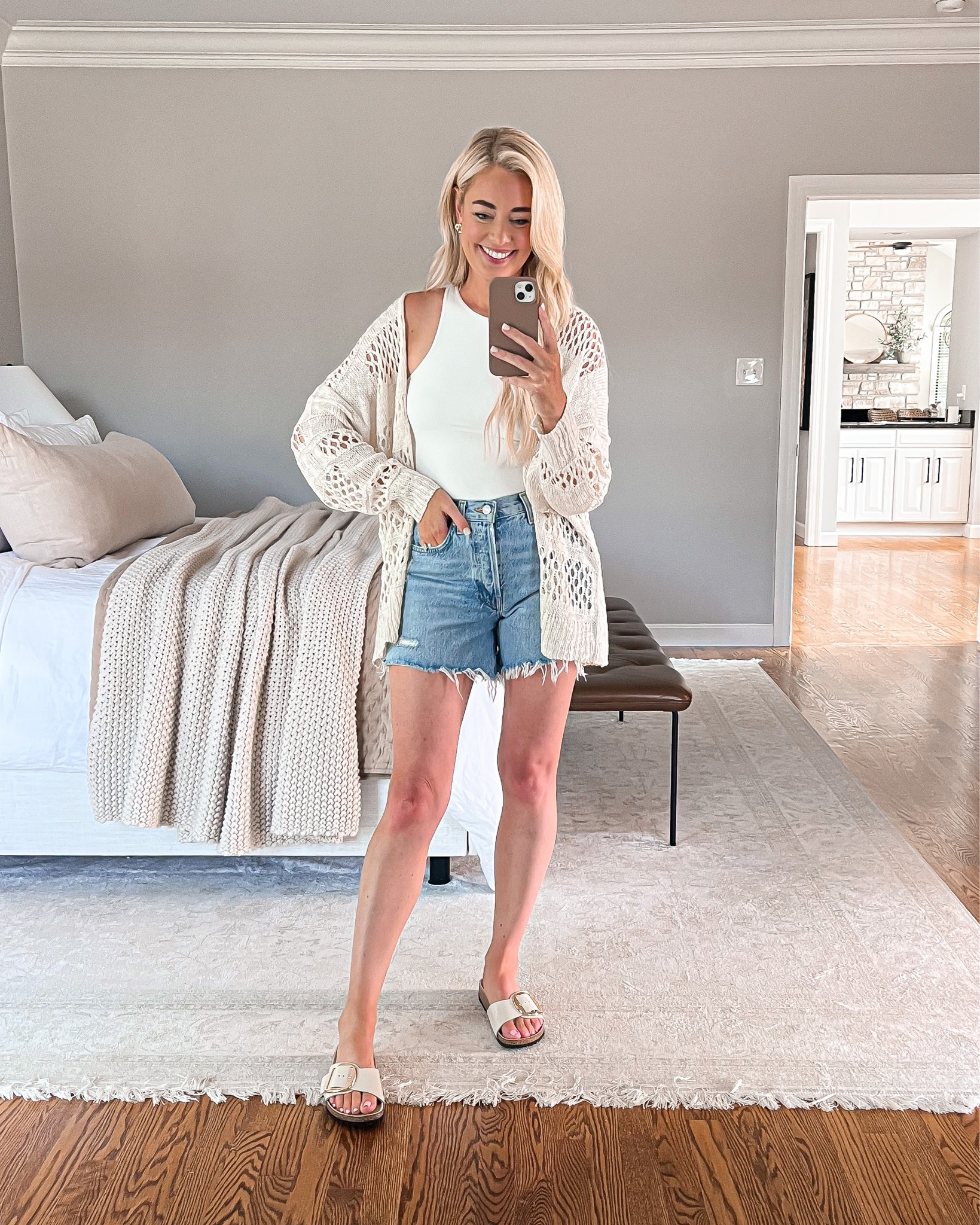 Wearing a small in bodysuit & cardigan and 26 in jean shorts (everything fits true to size) 

Fall outfit, cardigan, jean shorts, bodysuit, Birkenstock sandals

#LTKSeasonal #LTKFind #LTKstyletip