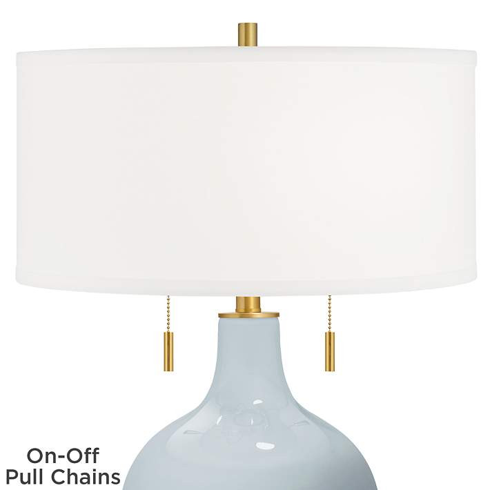 Color Plus Toby Brass with Take Five Blue Glass Pull Chain Table Lamp - #95T24 | Lamps Plus | Lamps Plus
