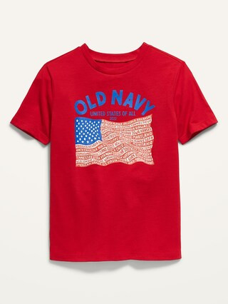 Gender-Neutral Matching 2022 "United States of All" Flag Graphic T-Shirt for Kids | Old Navy (US)