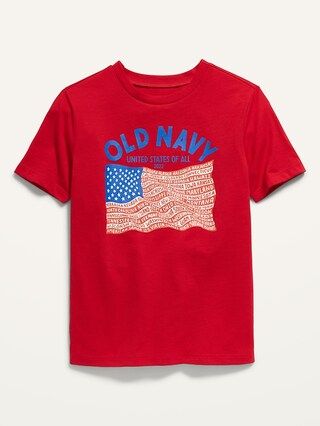 Gender-Neutral Matching 2022 &#x22;United States of All&#x22; Flag Graphic T-Shirt for Kids | Old Navy (US)