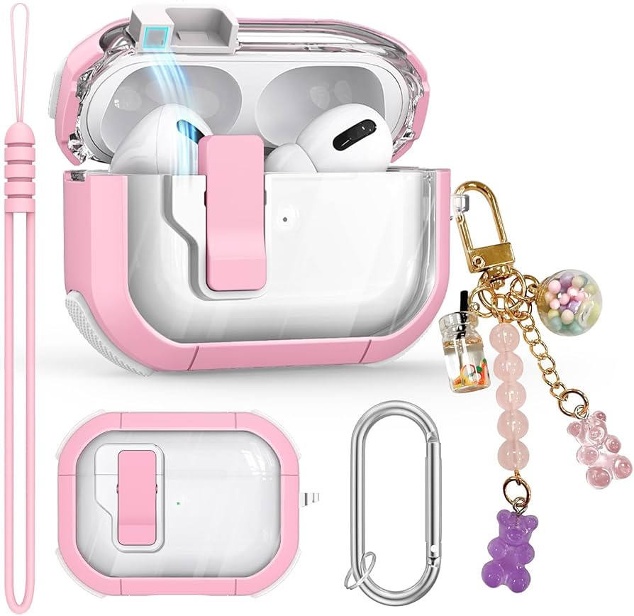 Clear Case for AirPods Pro 2nd/1st Generation Case, Secure Lock Case for Apple Airpod Pro 2&1 Gen... | Amazon (US)