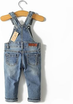 KIDSCOOL SPACE Little Girl Boy Jean Overalls,Toddler Ripped Denim Overall Pants | Amazon (US)