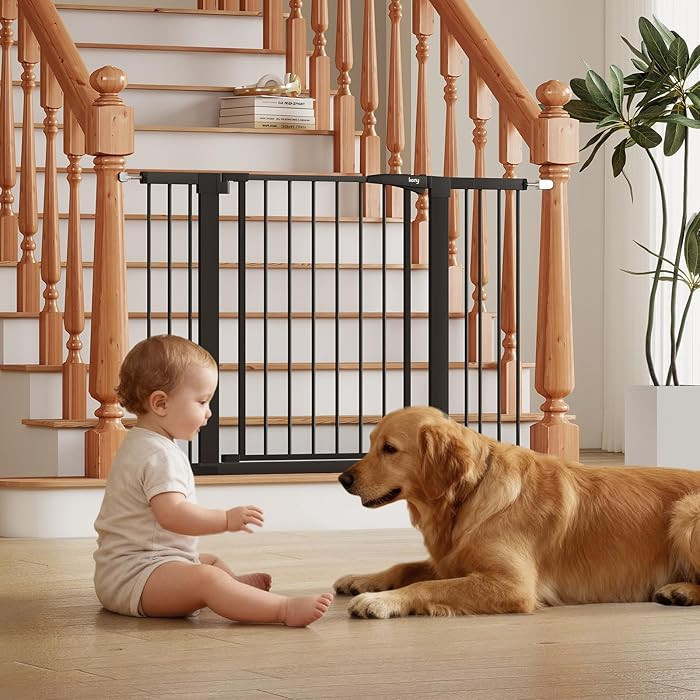 keny 29.7"-46" Baby Gate for Stairs, Auto Close Dog Gates for Doorways, Pressured Mounted No Dril... | Amazon (US)