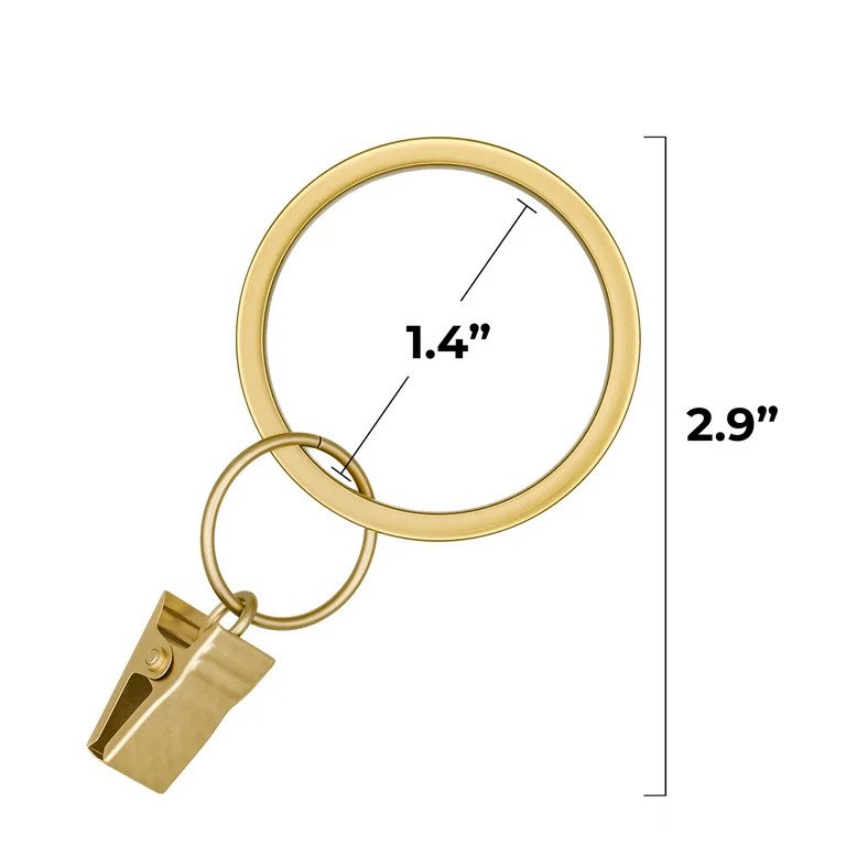Better Homes & Gardens Plated Brass Curtain Clip Rings (7 Pack) | Walmart (US)