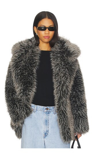 LAMARQUE Finaya Faux Fur Jacket in Black. - size S | Revolve Clothing (Global)