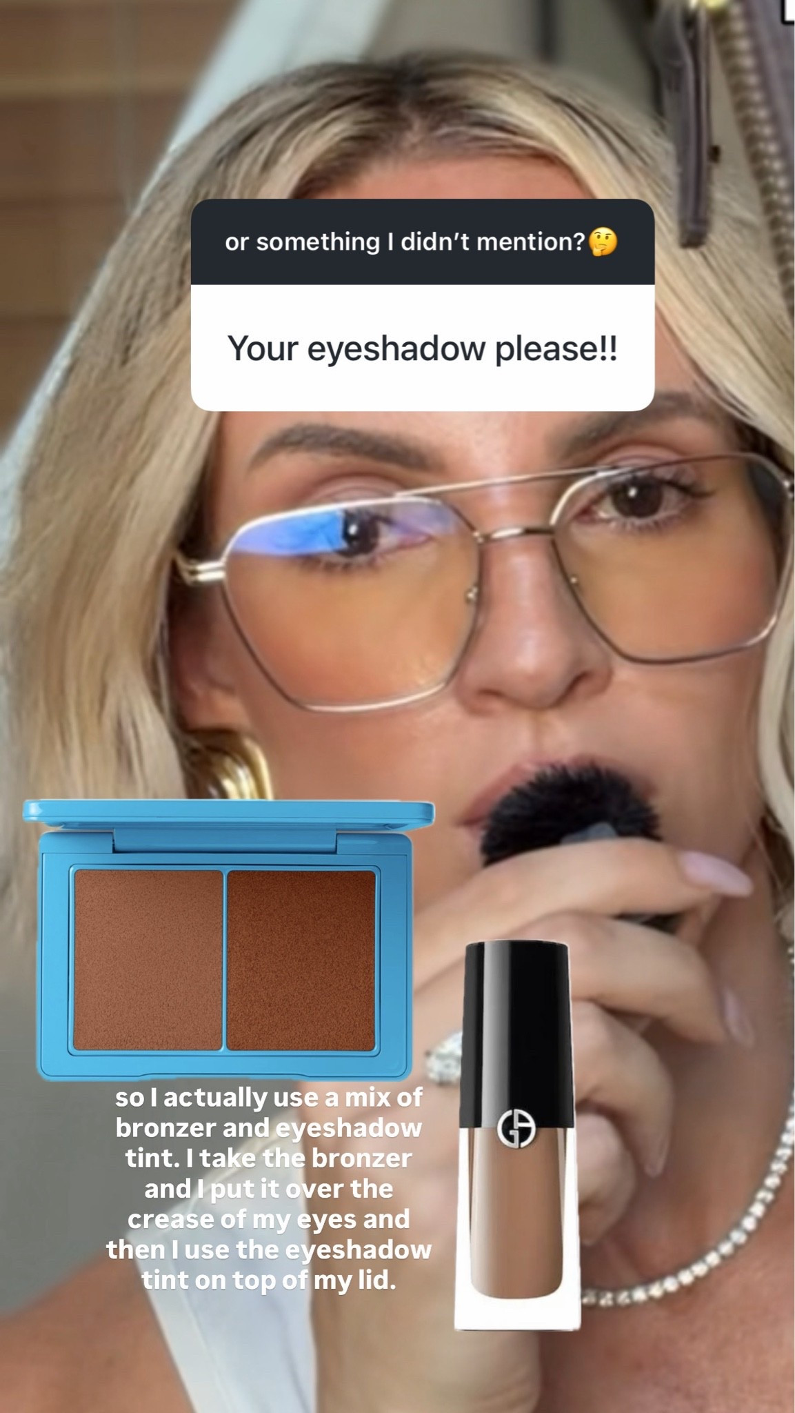 I use shade Soleil parfait 2 and I use that makeup by Mario brush, the smaller tip to blend in the eyeshadow and then I use shade 22m cashew for the eye tint ￼￼￼

#LTKdayinmylife #LTKOver40 #LTKBeauty
